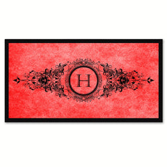 Alphabet Letter H Red Canvas Print Black Frame Kids Bedroom Wall Décor Home Art