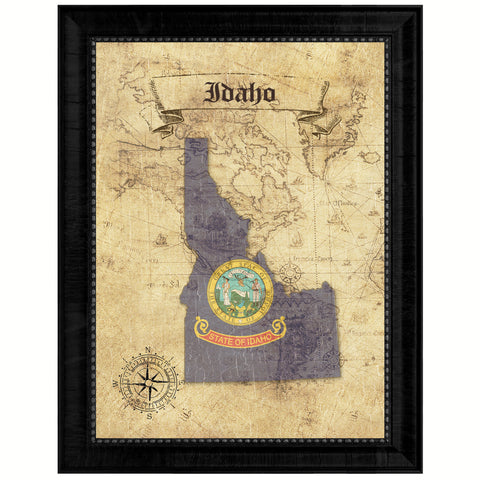 Idaho Flag Gifts Home Decor Wall Art Canvas Print with Custom Picture Frame