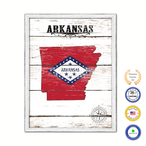 Arkansas State Flag Canvas Print with Custom Black Picture Frame Home Decor Wall Art Decoration Gifts