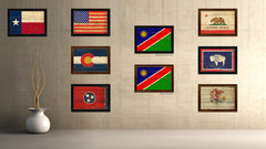Namibia Country Flag Vintage Canvas Print with Black Picture Frame Home Decor Gifts Wall Art Decoration Artwork