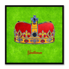 Gentleman Green Canvas Print Black Frame Kids Bedroom Wall Home Décor