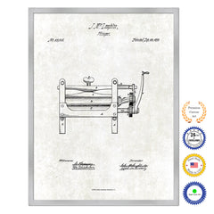 1870 Wringer Old Patent Art Print on Canvas Custom Framed Vintage Home Decor Wall Decoration Great for Gifts