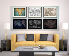 Cincinnati Vintage Vivid Sepia Map Canvas Print, Picture Frames Home Decor Wall Art Decoration Gifts