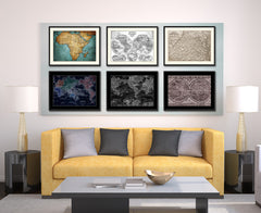 West Virginia Vintage Sepia Map Canvas Print, Picture Frame Gifts Home Decor Wall Art Decoration