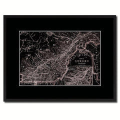 Quebec Montreal Vintage Vivid Sepia Map Canvas Print, Picture Frames Home Decor Wall Art Decoration Gifts