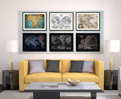 Europe Vintage Vivid Sepia Map Canvas Print, Picture Frames Home Decor Wall Art Decoration Gifts