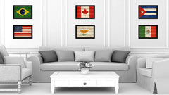 Cyprus Country Flag Texture Canvas Print with Black Picture Frame Home Decor Wall Art Decoration Collection Gift Ideas
