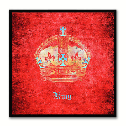 King White Canvas Print Black Frame Kids Bedroom Wall Home Décor