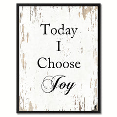 Today I Choose Joy Saying Canvas Print, Black Picture Frame Home Decor Wall Art Gifts