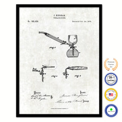 1876 Tobacco Pipe Old Patent Art Print on Canvas Custom Framed Vintage Home Decor Wall Decoration Great for Gifts