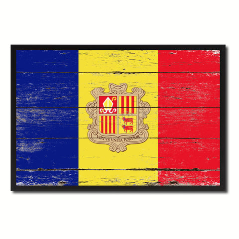 Spain Country National Flag Vintage Canvas Print with Picture Frame Home Decor Wall Art Collection Gift Ideas