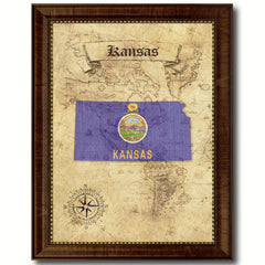 Kansas State Vintage Map Home Decor Wall Art Office Decoration Gift Ideas