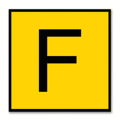 Alphabet F Yellow Canvas Print Black Frame Kids Bedroom Wall Décor Home Art