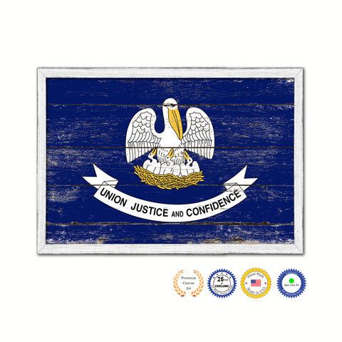 Louisiana State Flag Gifts Home Decor Wall Art Canvas Print Picture Frames
