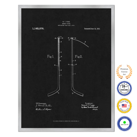 1915 Hockey Stick Old Patent Art Print on Canvas Custom Framed Vintage Home Decor Wall Decoration Great for Gifts
