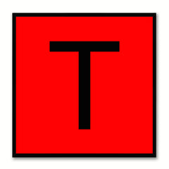 Alphabet T Red Canvas Print Black Frame Kids Bedroom Wall Décor Home Art