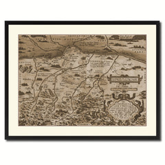 Germany Bavaria Vintage Sepia Map Canvas Print, Picture Frame Gifts Home Decor Wall Art Decoration