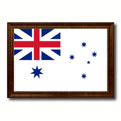 Australian White Ensign City Australia Country Flag Canvas Print Brown Picture Frame