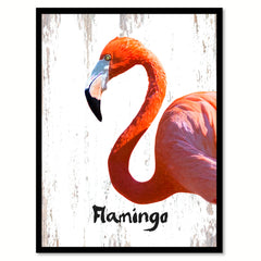 Flamingo Bird Canvas Print, Black Picture Frame Gift Ideas Home Decor Wall Art Decoration