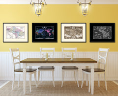 Washington DC Vintage Antique Map Wall Art Home Decor Gift Ideas Canvas Print Custom Picture Frame