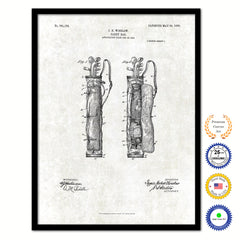 1905 Caddy Bag Old Patent Art Print on Canvas Custom Framed Vintage Home Decor Wall Decoration Great for Gifts