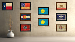 Palau Country Flag Vintage Canvas Print with Black Picture Frame Home Decor Gifts Wall Art Decoration Artwork