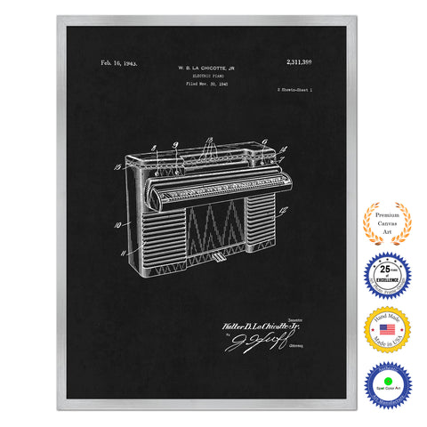 1940 Electric Piano Old Patent Art Print on Canvas Custom Framed Vintage Home Decor Wall Decoration Great for Gifts