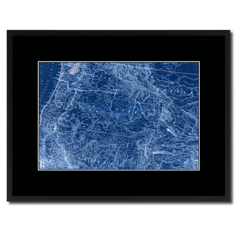 Us Pacific Northwest Vintage Vivid Color Map Canvas Print, Picture Frame Home Decor Wall Art Office Decoration Gift Ideas