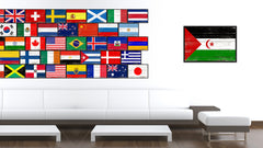 Sahrawi Arab Democratic Republic Country National Flag Vintage Canvas Print with Picture Frame Home Decor Wall Art Collection Gift Ideas