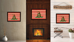 Revolution Split Up New Sprint Military Flag Vintage Canvas Print with Brown Picture Frame Gifts Ideas Home Decor Wall Art Decoration