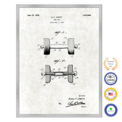 1928 Dumb Bell Old Patent Art Print on Canvas Custom Framed Vintage Home Decor Wall Decoration Great for Gifts