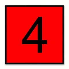 Number 4 Red Canvas Print Black Frame Kids Bedroom Wall Décor Home Art