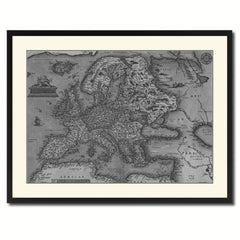 Europe Vintage B&W Map Canvas Print, Picture Frame Home Decor Wall Art Gift Ideas