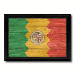 Los Angeles City California State Texture Flag Canvas Print Black Picture Frame