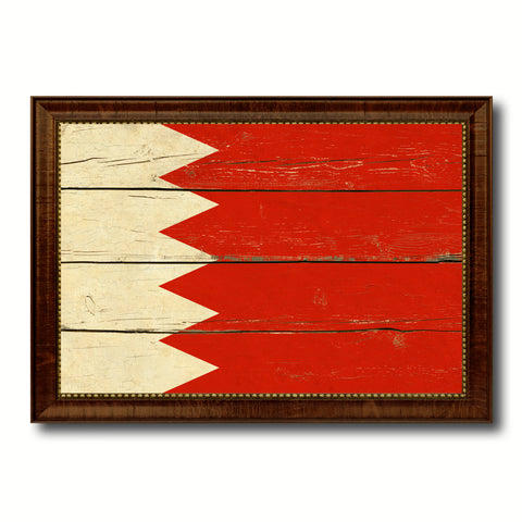 Trinidad & Tobago Country Flag Texture Canvas Print with Brown Custom Picture Frame Home Decor Gift Ideas Wall Art Decoration