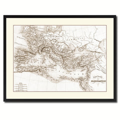Constantine Empire Vintage Sepia Map Canvas Print, Picture Frame Gifts Home Decor Wall Art Decoration
