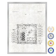 1977 Craps Board Game Old Patent Art Print on Canvas Custom Framed Vintage Home Decor Wall Decoration Great for Gifts