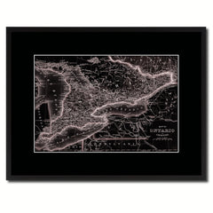 Ontario Canada Vintage Vivid Sepia Map Canvas Print, Picture Frames Home Decor Wall Art Decoration Gifts
