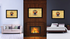 New Jersey State Vintage Flag Canvas Print with Black Picture Frame Home Decor Man Cave Wall Art Collectible Decoration Artwork Gifts
