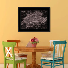 Switzerland Vintage Vivid Sepia Map Canvas Print, Picture Frames Home Decor Wall Art Decoration Gifts