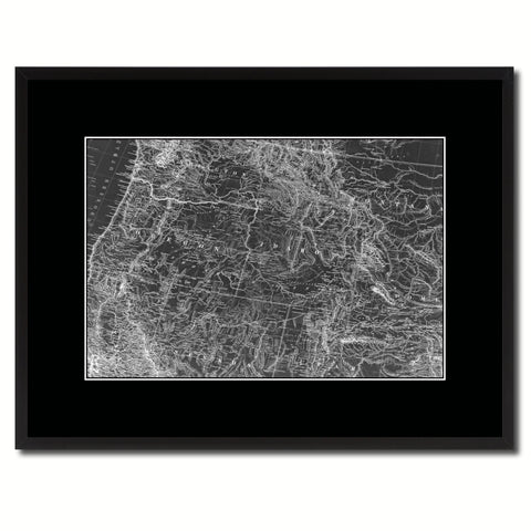 Us Pacific Northwest Vintage Monochrome Map Canvas Print, Gifts Picture Frames Home Decor Wall Art
