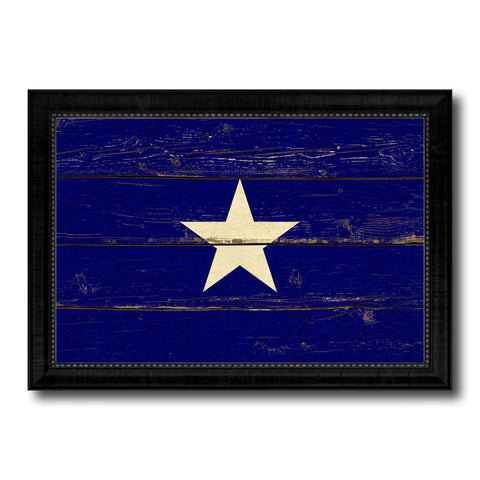 Bonnie Blue in Republic of West Florida Military Flag Vintage Canvas Print with Black Picture Frame Home Decor Wall Art Decoration Gift Ideas