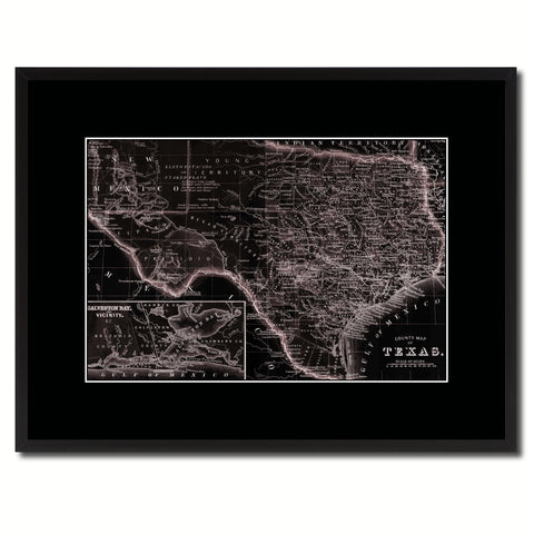 Texas Vintage Vivid Sepia Map Canvas Print, Picture Frames Home Decor Wall Art Decoration Gifts