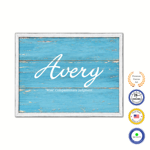 Zoey Name Plate White Wash Wood Frame Canvas Print Boutique Cottage Decor Shabby Chic