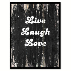 Live laugh love Motivational Quote Saying Canvas Print with Picture Frame Home Decor Wall Art