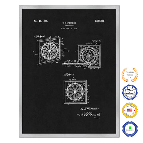 1936 Dart Board Old Patent Art Print on Canvas Custom Framed Vintage Home Decor Wall Decoration Great for Gifts