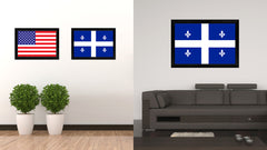 Quebec City Canada Flag Canvas Print Black Picture Frame