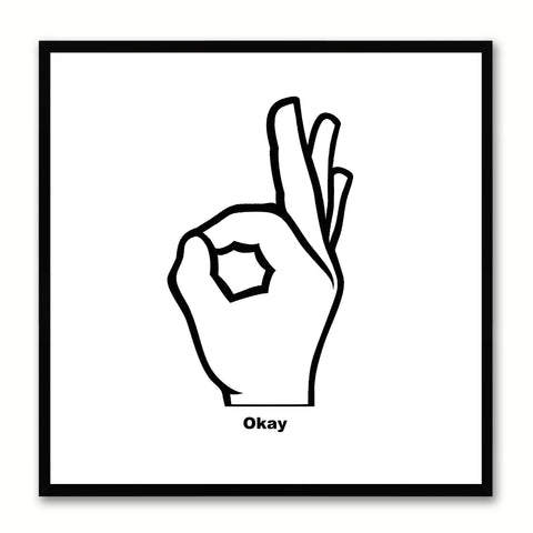 Okay Hand Social Media Icon Canvas Print Picture Frame Wall Art Home Decor