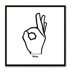 Okay Hand Social Media Icon Canvas Print Picture Frame Wall Art Home Decor
