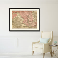 Maryland Vintage Antique Map Wall Art Home Decor Gift Ideas Canvas Print Custom Picture Frame